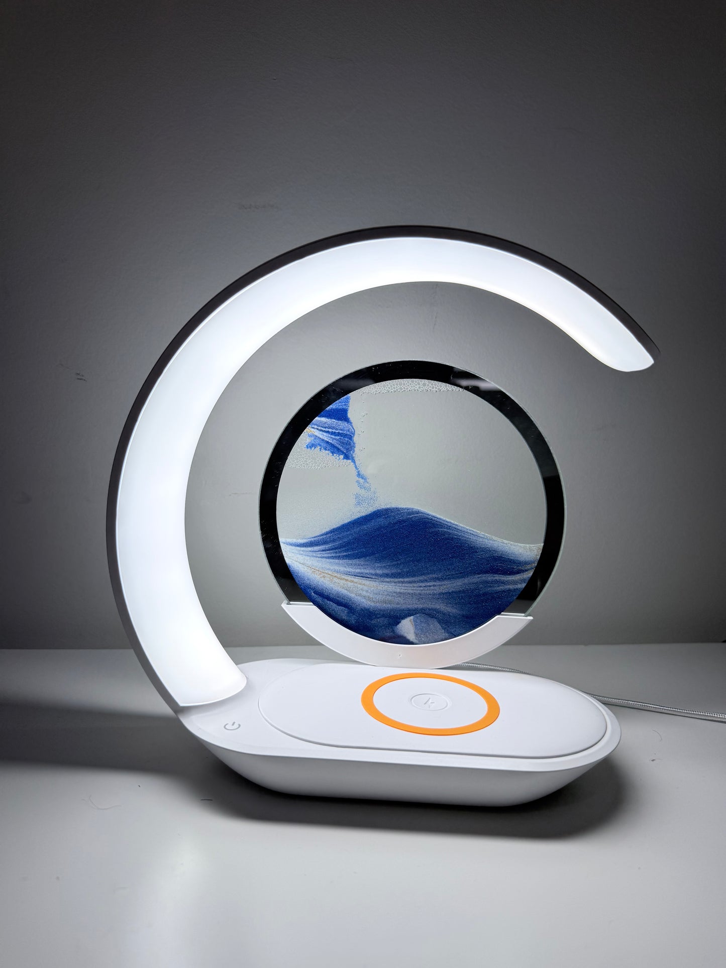 3D Moving Sand Art LED Lamp with Wireless Charging