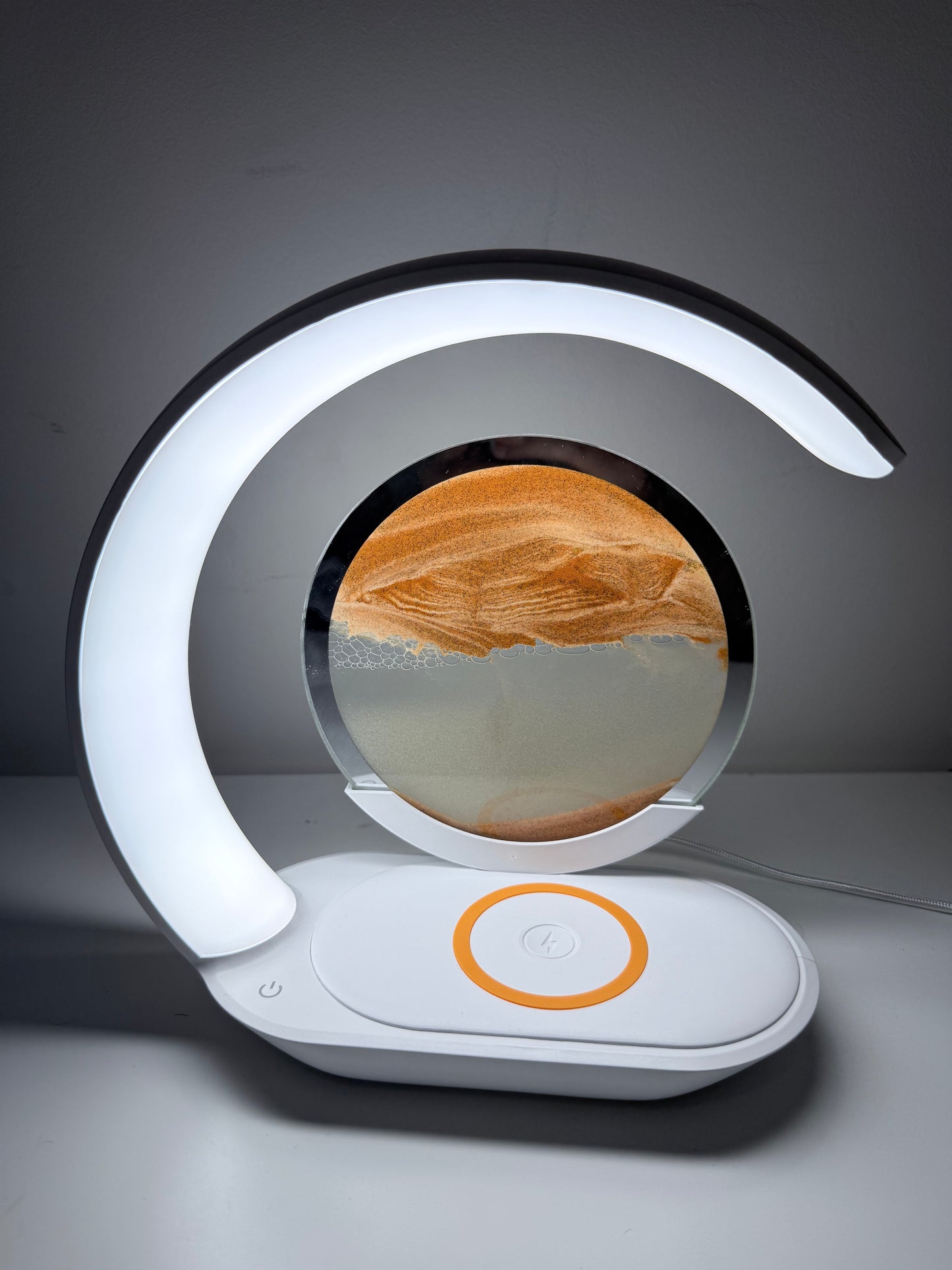 3D Moving Sand Art LED Lamp with Wireless Charging