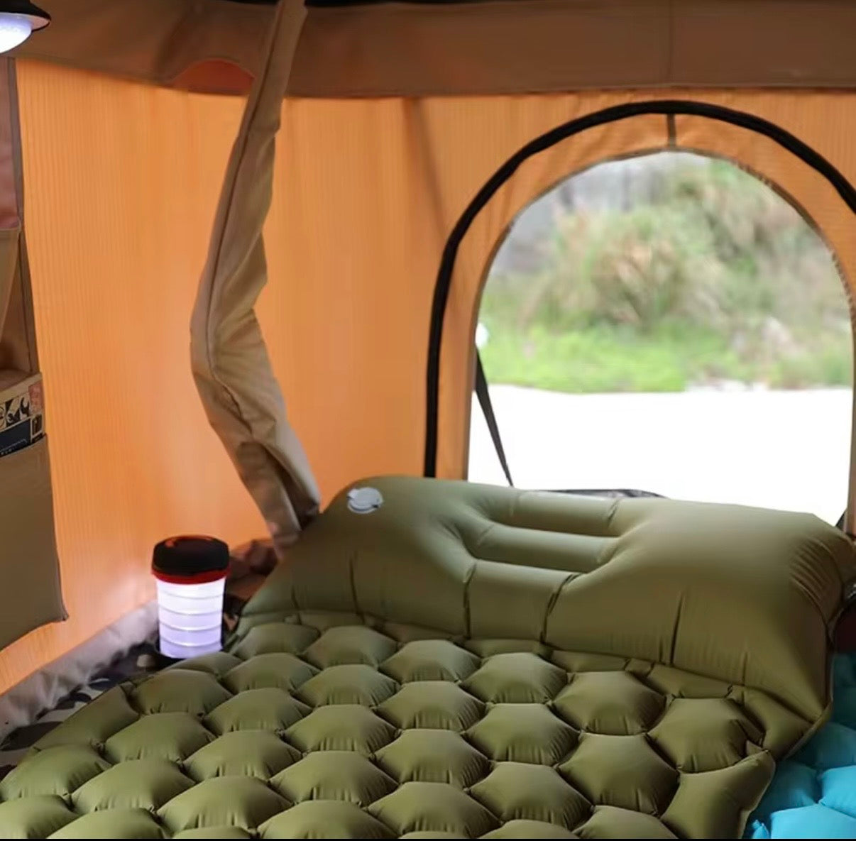 Ultra-Comfort Inflatable Camping Pad with Built-in Foot Pump
