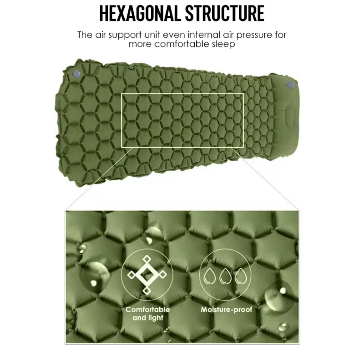 Ultra-Comfort Inflatable Camping Pad with Built-in Foot Pump