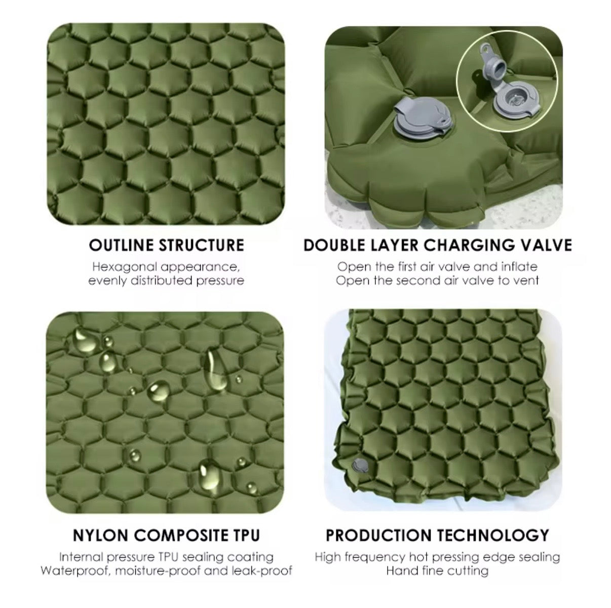 Ultra-Comfort Inflatable Camping Pad with Built-in Foot Pump
