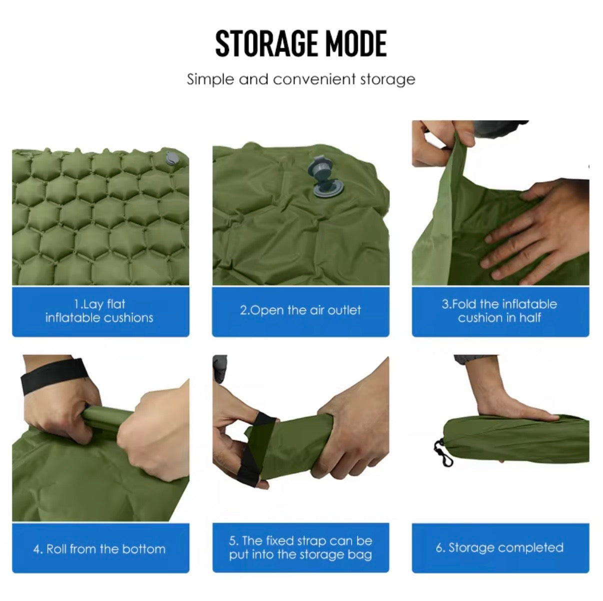 Ultra-Comfort Inflatable Camping Pad with Built-in Foot Pump