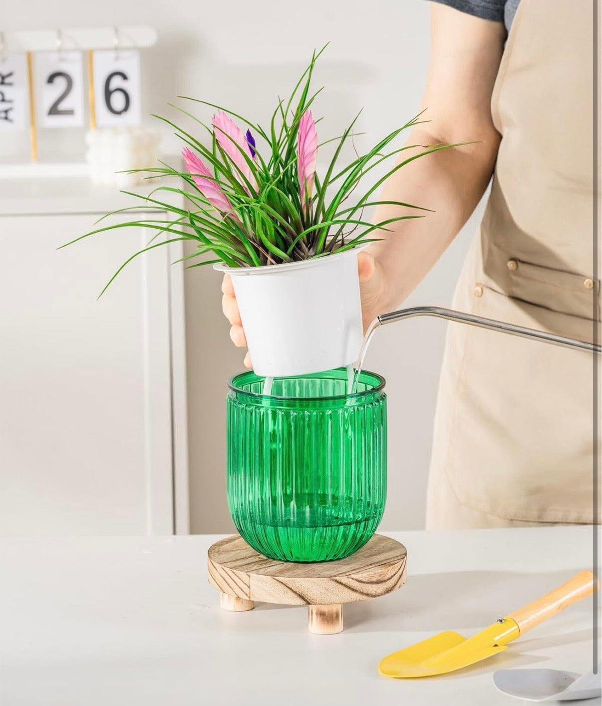 Self Watering Plant Pots for Indoor Flower Pots, 6.5 Inch 2 Pack Planters Plant Pots Indoor with Drainage