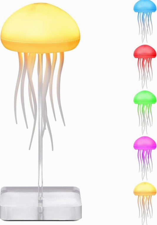 Rechargeable Jellyfish LED Night Light – Color Changing Floating Mood Lamp
