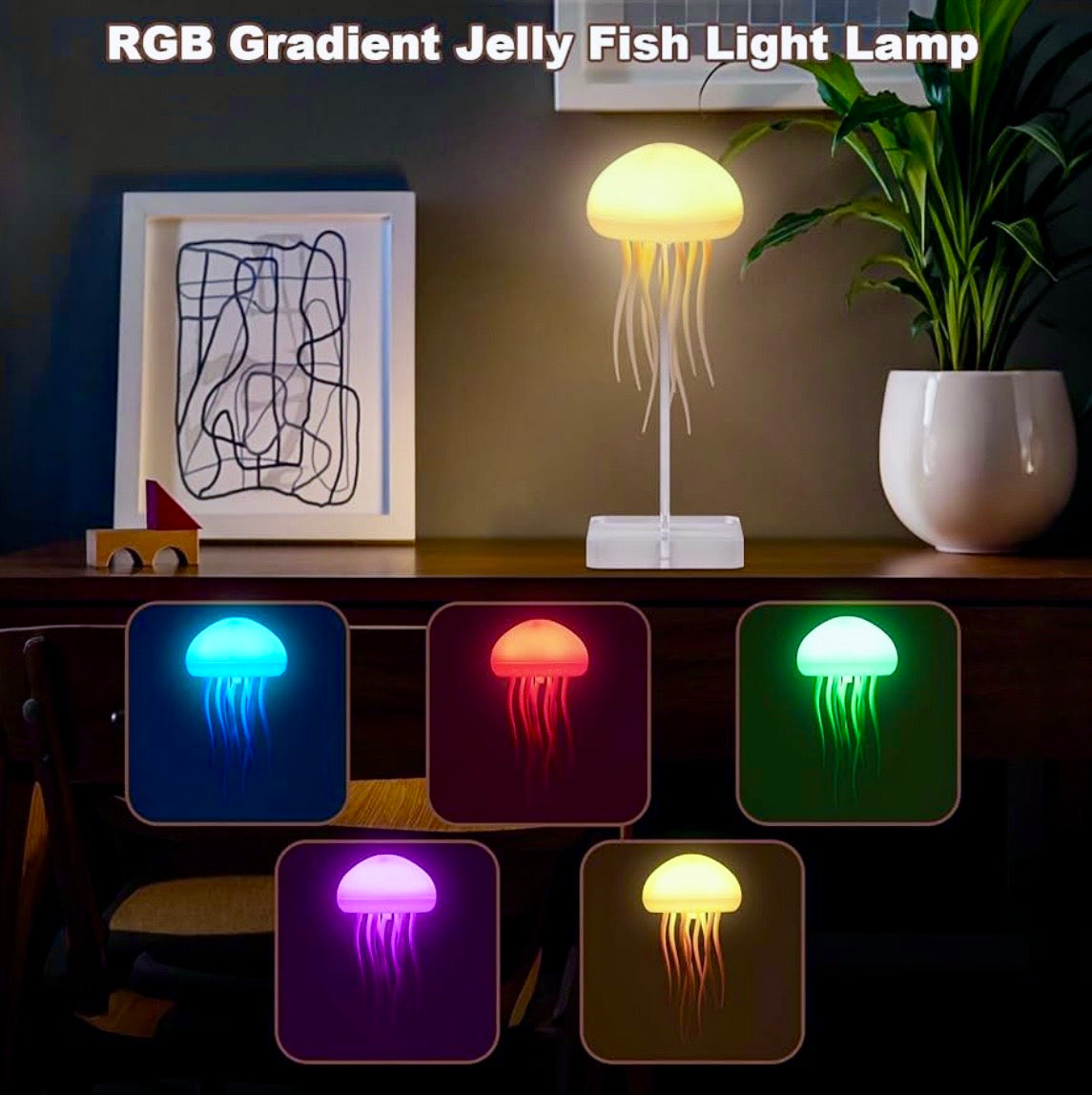 Rechargeable Jellyfish LED Night Light – Color Changing Floating Mood Lamp